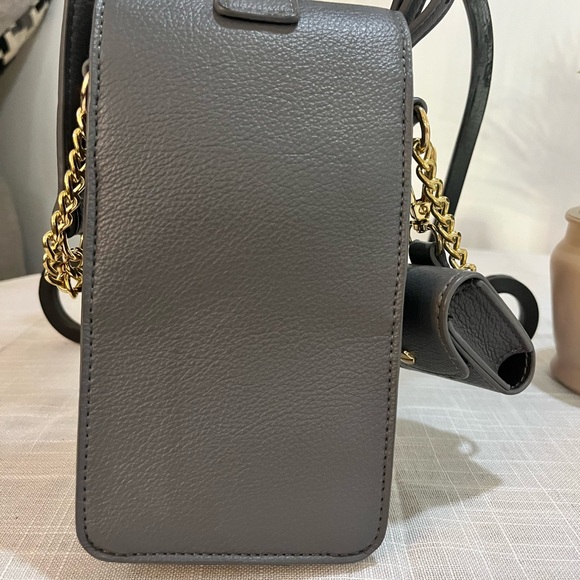 Chic Dark Gray Crossbody Bag with Gold Accents - Picture 2 of 16